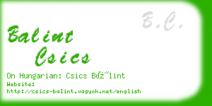 balint csics business card